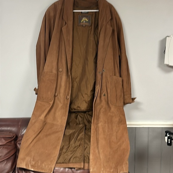 Adventure Bound by Wilson Thinsulate leather suede duster coat, fully lined, M, - Picture 6 of 13